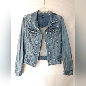 Vintage Gap Denim Jean Jacket DISTRESSED Hong Kong Women's Medium